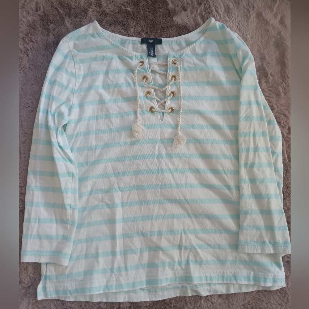 GAP Striped Aqua  Top